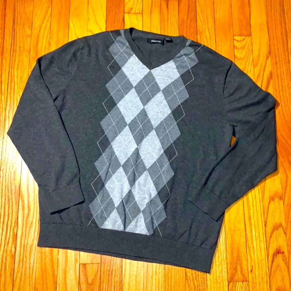 Mens Claiborne Argyle Sweater